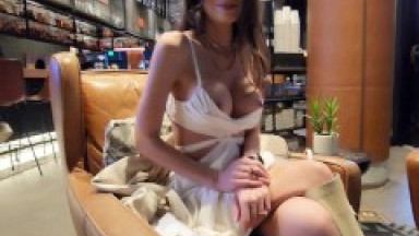 Hubby dared me to flash my tits and take off my panties at the local bar!