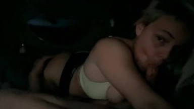 Hot blonde sucking big cock