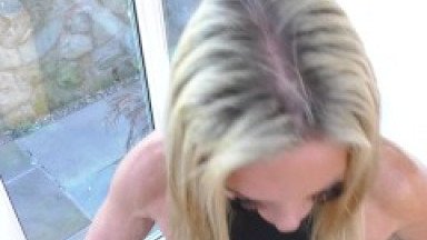 Fit Blonde MILF Shoves A Huge Dildo In Her Tight Pussy