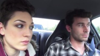 PETITE BRUNETTE LILY LABEAU SWALLOWS EVERY DROP OF JAMES DEEN’S CUM