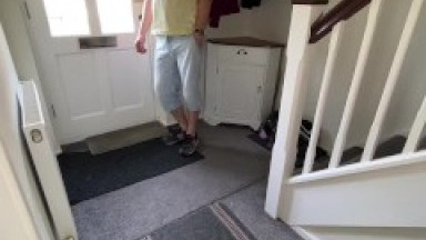 Delivery guy. Asked him for opinion about new sexy dress for husband.