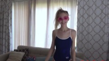 AMWF, Swimwear and ponytail are good on a petite cute girl !