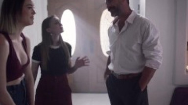 MODERN-DAY SINS - Stepdad Quietly Tries To Bang His Stepdaughter's Cute Blonde Friend