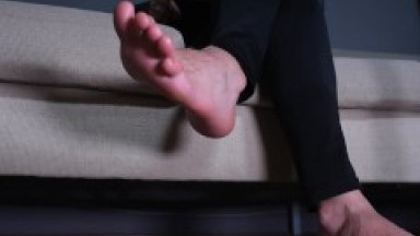 Sneaking up to her feet under the table (long toes, bare feet, POV foot worship, sexy feet, soles)