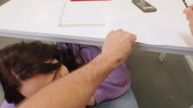 REALITY KINGS - Mandy Muse Crawls Under The Desk & Sucks Jmac's Dick Then Slides It In Her Ass