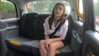 Fake Taxi Sexy Latina brunette air stewardess has her pussy slammed by a huge cock