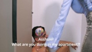 Sexy Columbian tourist finds a guy in the closet, gets horny and fucks him. Mysteries Visit