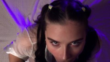 The neighbor came to visit and treated him with a blowjob