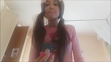 a girl so sweet ... she loves sucking everything ...