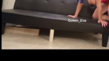 CUCKOLD HUSBAND submissive and humiliated by wife cleans creampie pussy