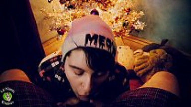 Watch me suck off Daddy's dick with a messy, spit covered blowjob while I strip *Short*