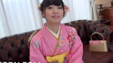 18yo japanese Yuna Himekawa dressed in kimono like blowjob and deep creampie
