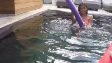 Wet Latina Cum Drain Invites Fat Dick Over For A Swim - Michelle Martinez