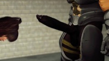 Fucked, cuffed and sucked. Huge black cock cums inside sexy busty horny girl