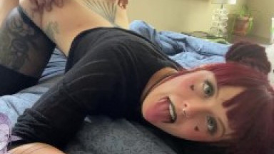 Thicc Goth Teen Rolls Eyes & Moans for Huge Dick