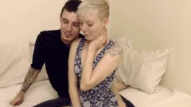 Extra Small Short Haired Girl Takes Boyfriend's Huge Cock