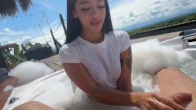 Public sex in a jacuzzi!