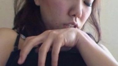 Pierced Asian girl gets her hairy pussy fingered and fucked