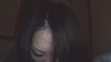 Inked Asian bitch kisses a man while her girlfriend sucks his dick dry