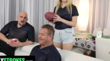 FamilyStrokes - Naughty Slut Strips Off Her Clothes Seducing Lucky Stud To Bang Her Wet Cunt