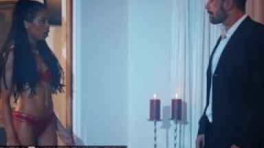 Digital Playground - Fit Ebony Kira Noir tries white cock