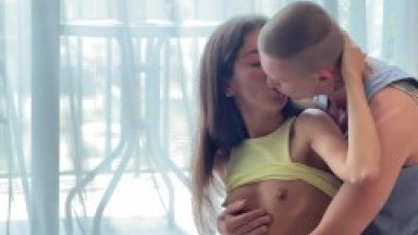 Sucking my boyfriend's dick while getting fucked in the ass by a yoga instructor