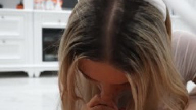 Cheating 18 Year Old Gets a HUGE FACIAL From a Frat Boy After The Halloween Party!