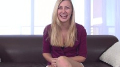 ALEXA GRACE'S FIRST SCENE! Tall Blonde Teen Nervous For Her Casting Couch Debut