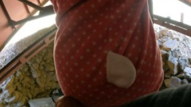 sex under the bridge with a cute schoolgirl in glasses she loves to get cum on her face