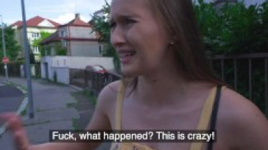 Public Agent Stacy Cruz Flashes Her Perfect Tits for Cash