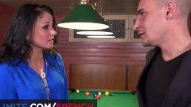 Anal sex on the pool with a hot brunette