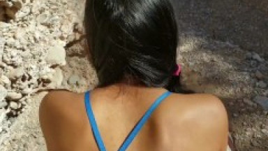 Asian Girl in Leggings Has Outdoor Sex and Gets a Huge Facial on Desert Hiking Trail