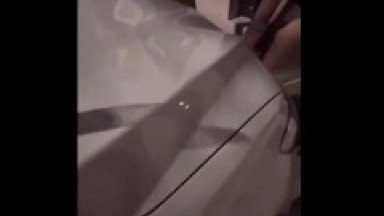 hot blonde having sex with strangers in public at the exit of the PUB, horny cuckold watching his wi