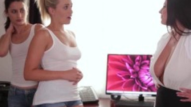 ADULT TIME - Angela White Helps Mia Malkova & Georgia Jones Cum Together! FULL SCENE