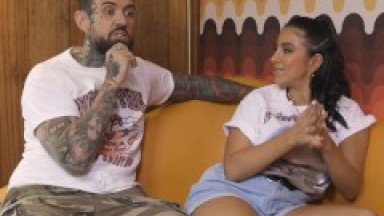 Adam22 and Lena the Plug fuck Sky Bri during a Podcast