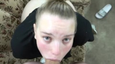 PAWG Teen fucked on the couch in garage