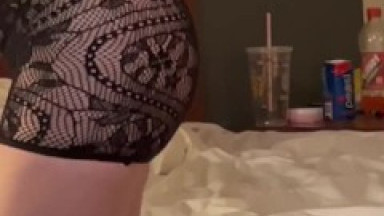 Behind the scenes, creeping on a prostitute applying her makeup getting ready to fuck in cheap hotel