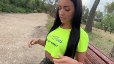 Zuzu Sweet fuck athlete in public for her Onlyfans casting facial