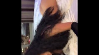 Sexy crossdresser cums on his own face
