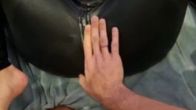 Surprised my fiancé with my catsuit… It’s his lucky day