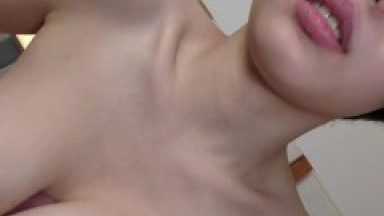 Titty fuck nipple ejaculation of a boyish slender big breasted girl!