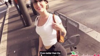 PUBLIC FUCK! Petite coed Lou Nesbit banged OUTDOOR! (ENGLISH) Dates66