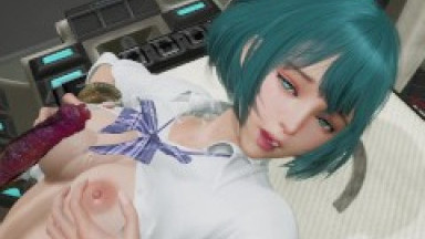 Sexy busty schoolgirl gets fucked by a multi-cocked alien monster