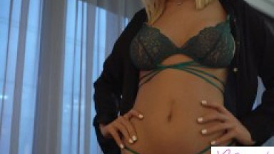Sharon White Wears Sexy Green Lingerie and Receives Hot Creampie from Big Dick Stepson S1:E2