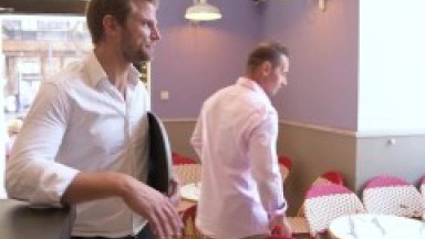 Seductive Ukrainian MILF Wants to be Double Penetrated by a Waiter and His Buddy