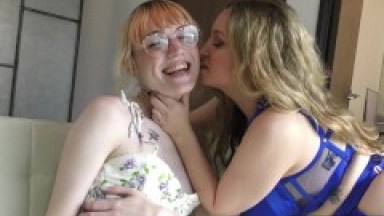 PANSEXUALX Cute Pixie TGirl Claire Gemini Dominated By Curvy Strapon Wielding MILF Aiden Starr